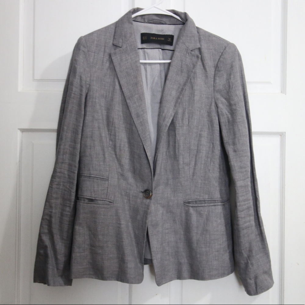 Zara Basic Linen Blazer